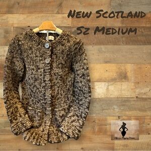 New Scotland Women's 45% and 25% Alpaca Brown Cardigan Sweater